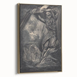 Dark Warrior Gothic Canvas – Epic Battle Scene Gothic Wall Art Decor