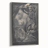 Dark Warrior Gothic Canvas – Epic Battle Scene Gothic Wall Art Decor