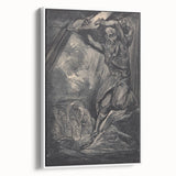 Dark Warrior Gothic Canvas – Epic Battle Scene Gothic Wall Art Decor