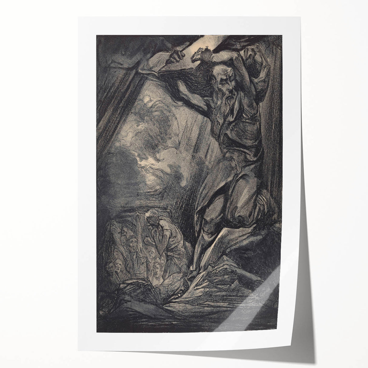 Dark Warrior Gothic Canvas – Epic Battle Scene Gothic Wall Art Decor