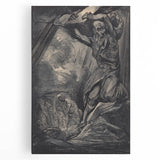 Dark Warrior Gothic Canvas – Epic Battle Scene Gothic Wall Art Decor