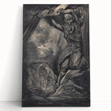 Dark Warrior Gothic Canvas – Epic Battle Scene Gothic Wall Art Decor