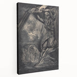 Dark Warrior Gothic Canvas – Epic Battle Scene Gothic Wall Art Decor