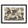 Medieval Gothic Canvas - Vintage Mythical Beast Illustration Wall Art