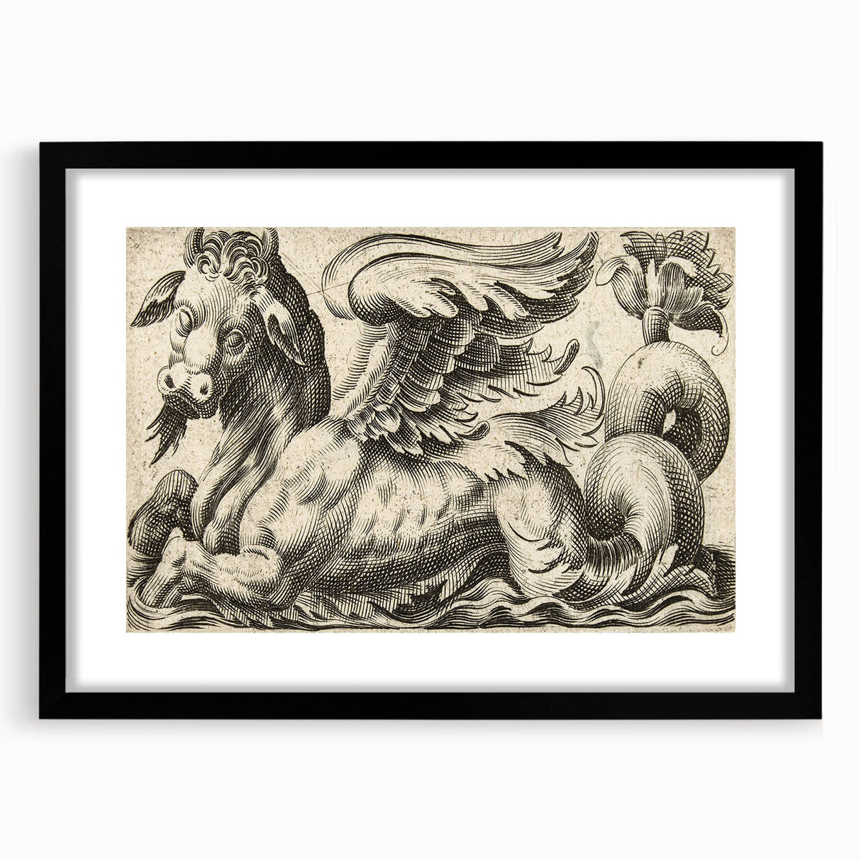Medieval Gothic Canvas - Vintage Mythical Beast Illustration Wall Art