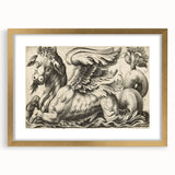 Medieval Gothic Canvas - Vintage Mythical Beast Illustration Wall Art