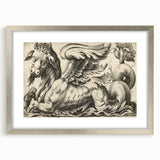 Medieval Gothic Canvas - Vintage Mythical Beast Illustration Wall Art