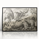 Medieval Gothic Canvas - Vintage Mythical Beast Illustration Wall Art