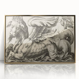 Medieval Gothic Canvas - Vintage Mythical Beast Illustration Wall Art