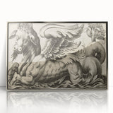 Medieval Gothic Canvas - Vintage Mythical Beast Illustration Wall Art