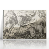 Medieval Gothic Canvas - Vintage Mythical Beast Illustration Wall Art