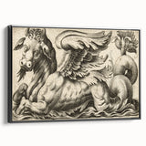 Medieval Gothic Canvas - Vintage Mythical Beast Illustration Wall Art