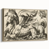 Medieval Gothic Canvas - Vintage Mythical Beast Illustration Wall Art