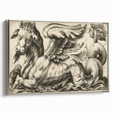 Medieval Gothic Canvas - Vintage Mythical Beast Illustration Wall Art