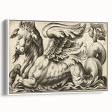 Medieval Gothic Canvas - Vintage Mythical Beast Illustration Wall Art