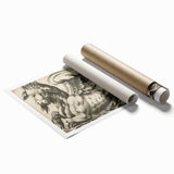 Medieval Gothic Canvas - Vintage Mythical Beast Illustration Wall Art