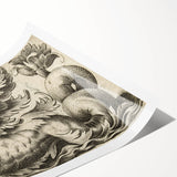 Medieval Gothic Canvas - Vintage Mythical Beast Illustration Wall Art