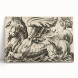 Medieval Gothic Canvas - Vintage Mythical Beast Illustration Wall Art