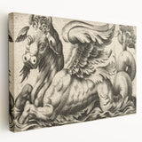 Medieval Gothic Canvas - Vintage Mythical Beast Illustration Wall Art