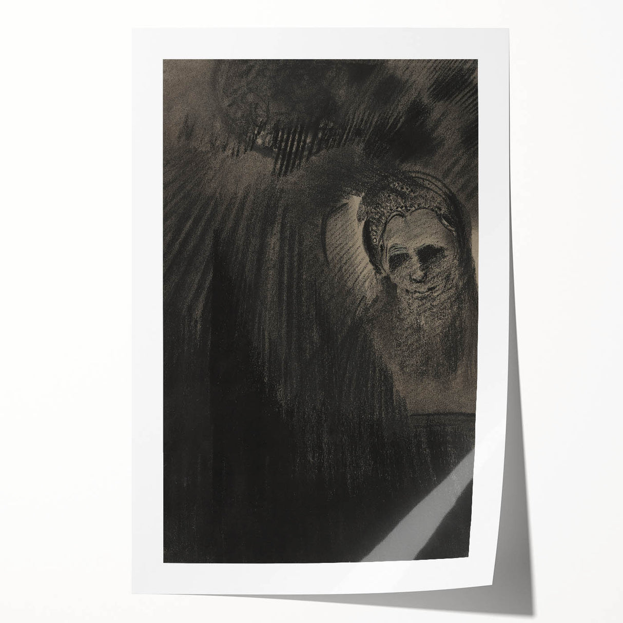 Gothic Shadowed Figure and Face Study - Dark Decor Style and Gothic Art