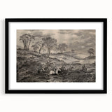 Gothic Wall Art - Vintage Hunting Scene on Dark Medieval Gothic Canvas