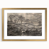 Gothic Wall Art - Vintage Hunting Scene on Dark Medieval Gothic Canvas