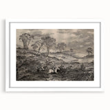 Gothic Wall Art - Vintage Hunting Scene on Dark Medieval Gothic Canvas