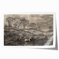 Gothic Wall Art - Vintage Hunting Scene on Dark Medieval Gothic Canvas