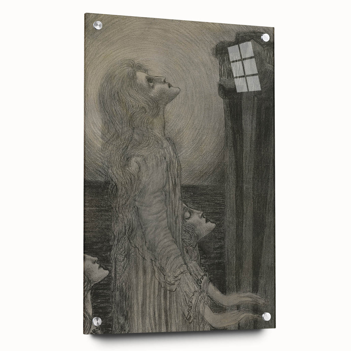 Gothic Ethereal Figures in Moonlight - Dark Decor Style and Gothic Art