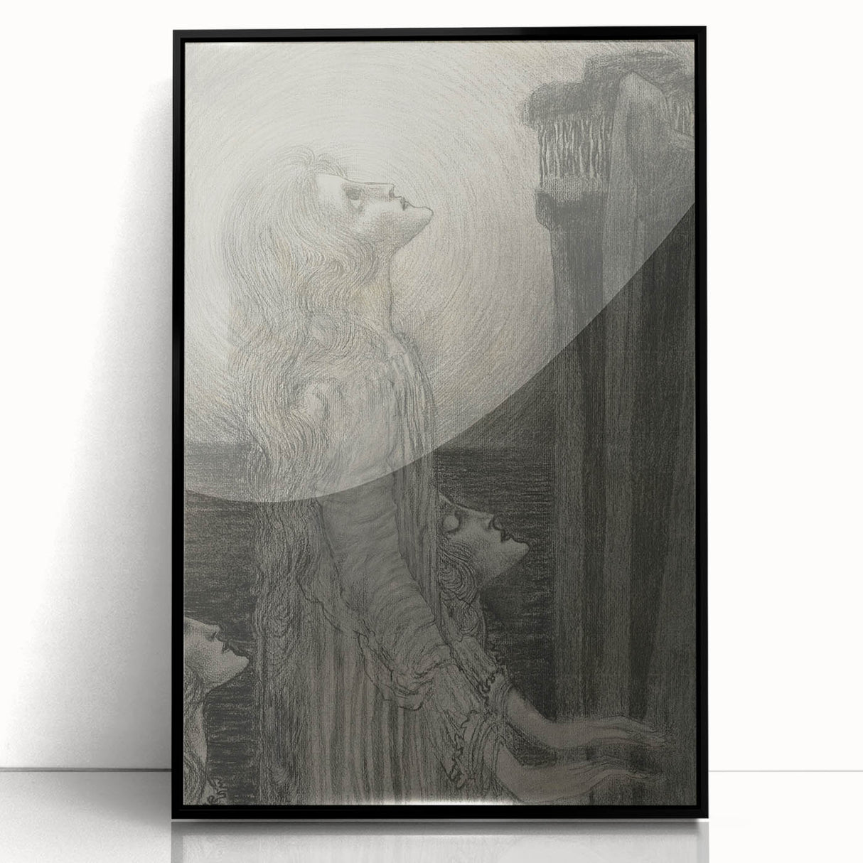Gothic Ethereal Figures in Moonlight - Dark Decor Style and Gothic Art