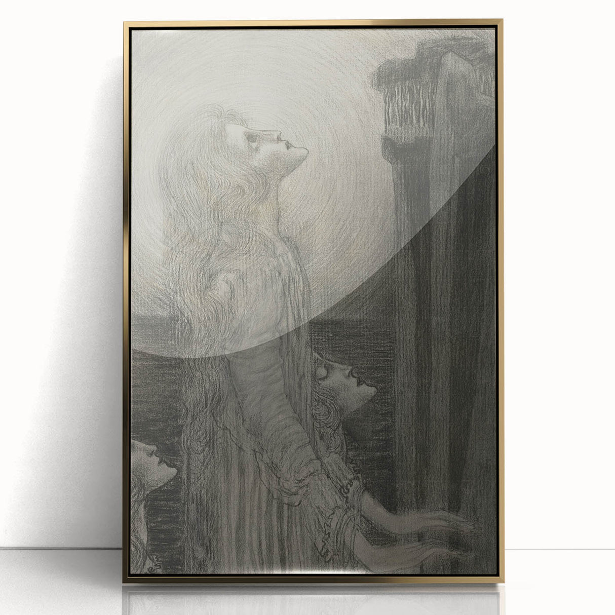 Gothic Ethereal Figures in Moonlight - Dark Decor Style and Gothic Art