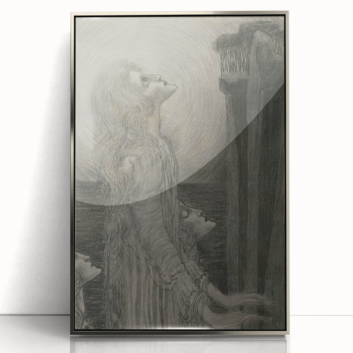 Gothic Ethereal Figures in Moonlight - Dark Decor Style and Gothic Art