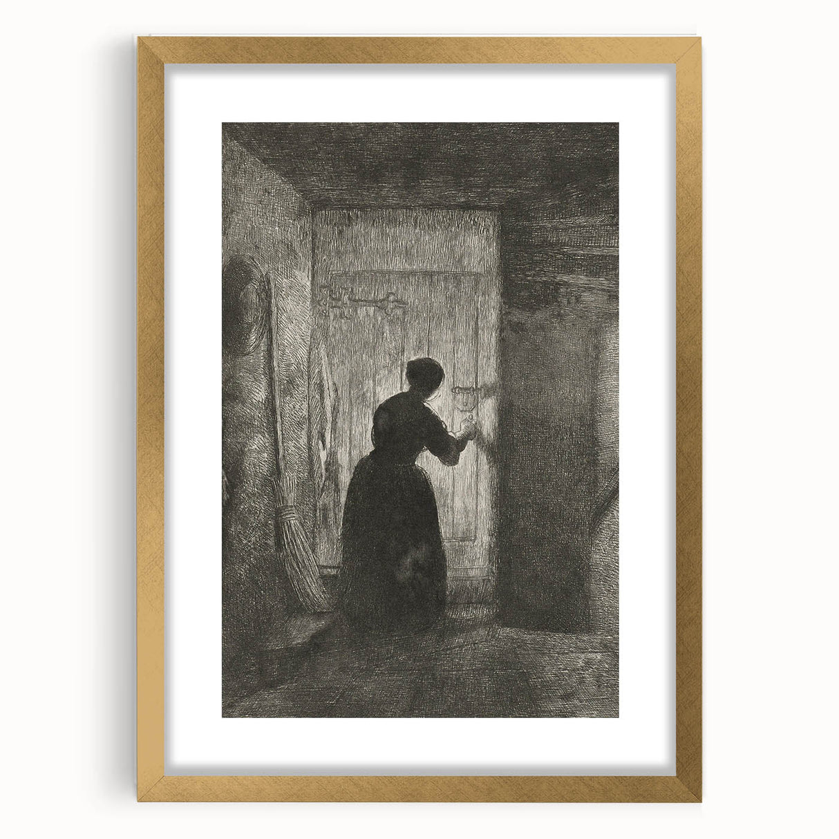 Gothic Wall Art - Vintage Gothic Prints - Woman in Shadows Design