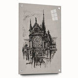 Gothic Cathedral Art | Medieval Architecture Sketch | Gothic Wall Print