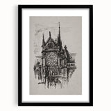 Gothic Cathedral Art | Medieval Architecture Sketch | Gothic Wall Print