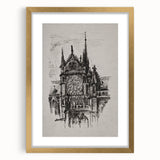 Gothic Cathedral Art | Medieval Architecture Sketch | Gothic Wall Print