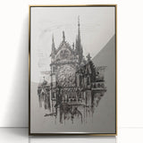 Gothic Cathedral Art | Medieval Architecture Sketch | Gothic Wall Print