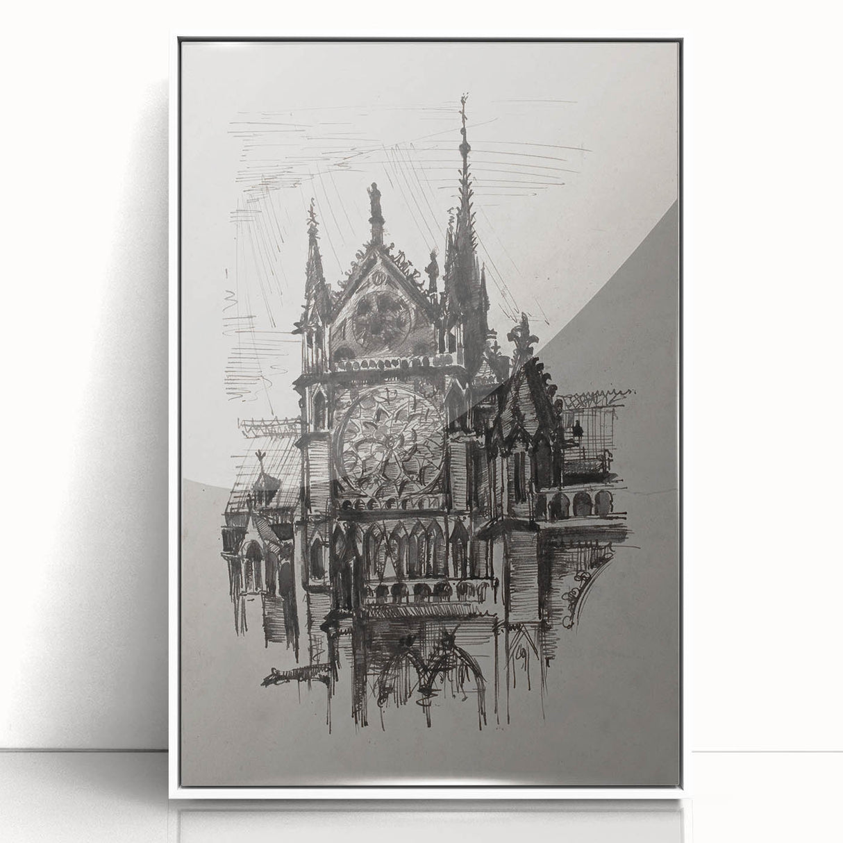 Gothic Cathedral Art | Medieval Architecture Sketch | Gothic Wall Print