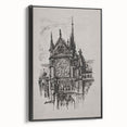 Gothic Cathedral Art | Medieval Architecture Sketch | Gothic Wall Print
