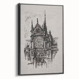 Gothic Cathedral Art | Medieval Architecture Sketch | Gothic Wall Print