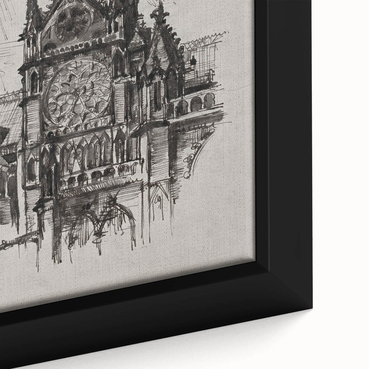 Gothic Cathedral Art | Medieval Architecture Sketch | Gothic Wall Print