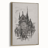 Gothic Cathedral Art | Medieval Architecture Sketch | Gothic Wall Print