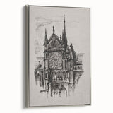 Gothic Cathedral Art | Medieval Architecture Sketch | Gothic Wall Print