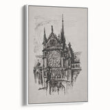 Gothic Cathedral Art | Medieval Architecture Sketch | Gothic Wall Print