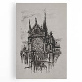 Gothic Cathedral Art | Medieval Architecture Sketch | Gothic Wall Print