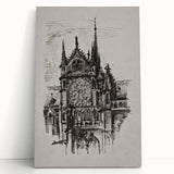 Gothic Cathedral Art | Medieval Architecture Sketch | Gothic Wall Print