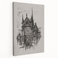 Gothic Cathedral Art | Medieval Architecture Sketch | Gothic Wall Print