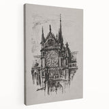 Gothic Cathedral Art | Medieval Architecture Sketch | Gothic Wall Print