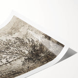 Medieval Gothic Canvas - Riverside Landscape Art for Dark Decor Style