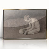 Gothic Artworks - Contemplative Figure with Skull for Dark Decor Style